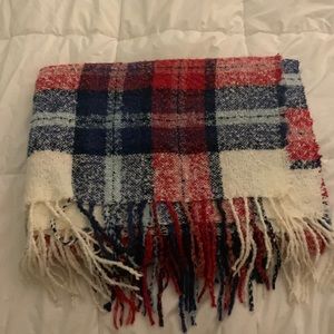 Plaid blanket scarf